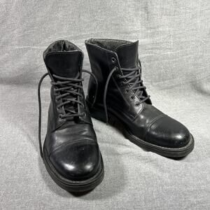 Bass Leather Boots Estates -Made In Italy Mens 9 M Motorcycle Ready!